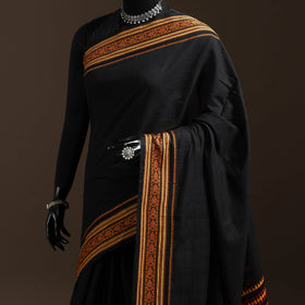 Black - bengal handwoven cotton begumpuri saree 36