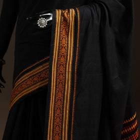 Black - bengal handwoven cotton begumpuri saree 36