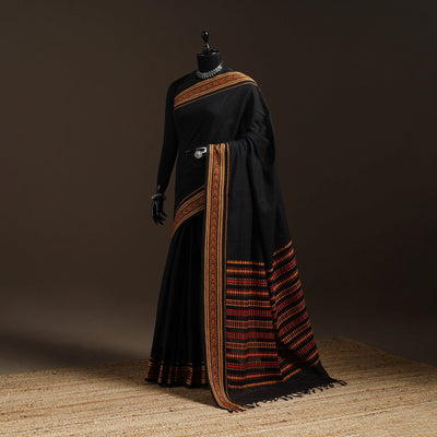 Black - bengal handwoven cotton begumpuri saree 36