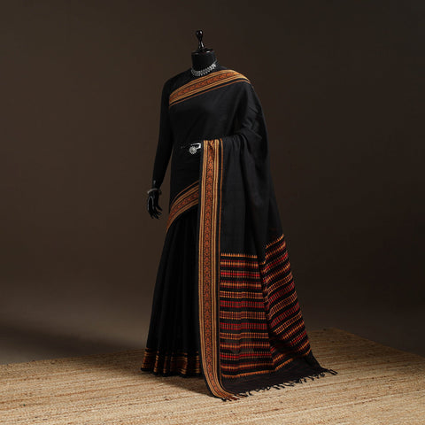 Black - bengal handwoven cotton begumpuri saree 36
