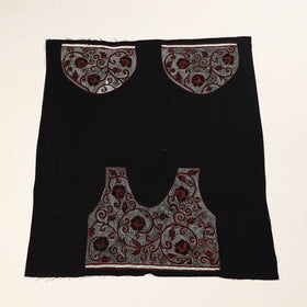 Black - Bengal Kantha Embroidery Cotton Blouse Piece 50