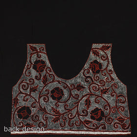 Black - Bengal Kantha Embroidery Cotton Blouse Piece 50