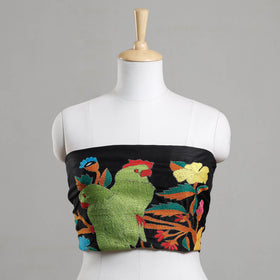 Buy Bengal Kantha Embroidery Raw Silk Blouse Piece 