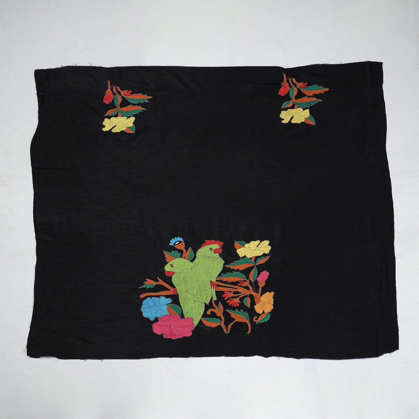Buy Bengal Kantha Embroidery Raw Silk Blouse Piece 