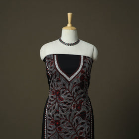 Bengal kantha hand embroidered cotton unstitched kurta