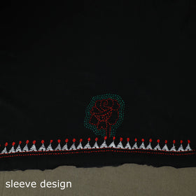 Bengal kantha hand embroidered cotton unstitched kurta