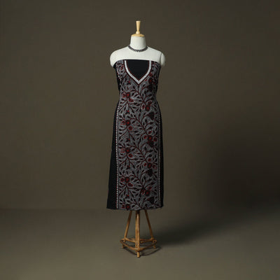 Bengal kantha hand embroidered cotton unstitched kurta