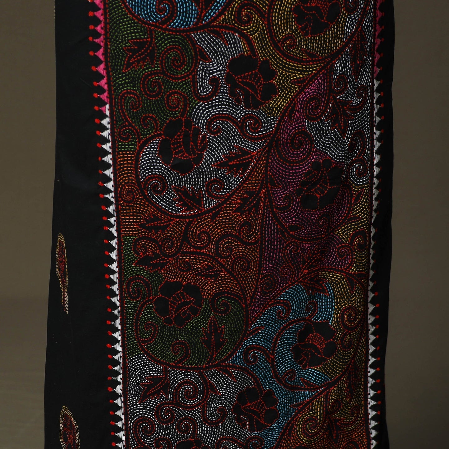 Bengal kantha hand embroidered cotton unstitched kurta