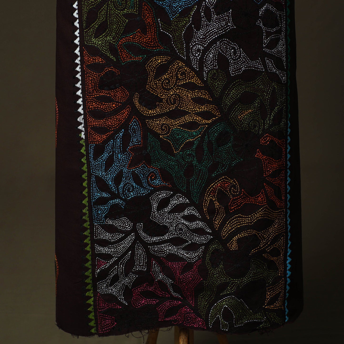 Bengal kantha hand embroidered cotton unstitched kurta