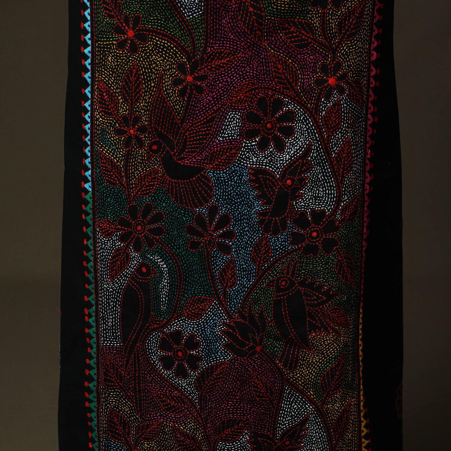 Bengal kantha hand embroidered cotton unstitched kurta
