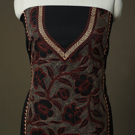 Bengal kantha hand embroidered cotton unstitched kurta