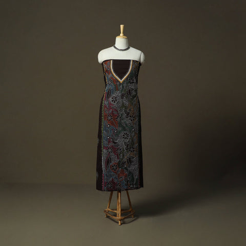 Bengal kantha hand embroidered cotton unstitched kurta