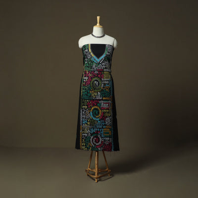 Bengal kantha hand embroidered cotton unstitched kurta