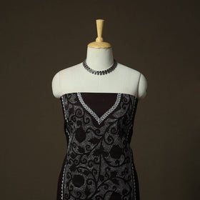 Bengal kantha hand embroidered cotton unstitched kurta