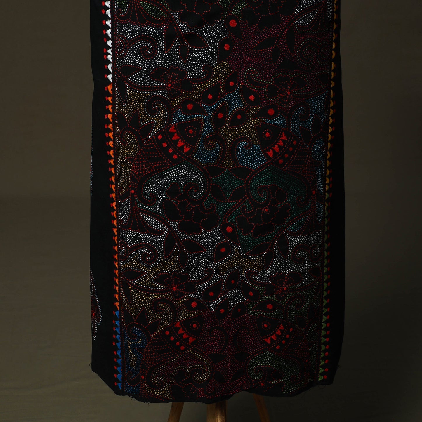 Bengal kantha hand embroidered cotton unstitched kurta