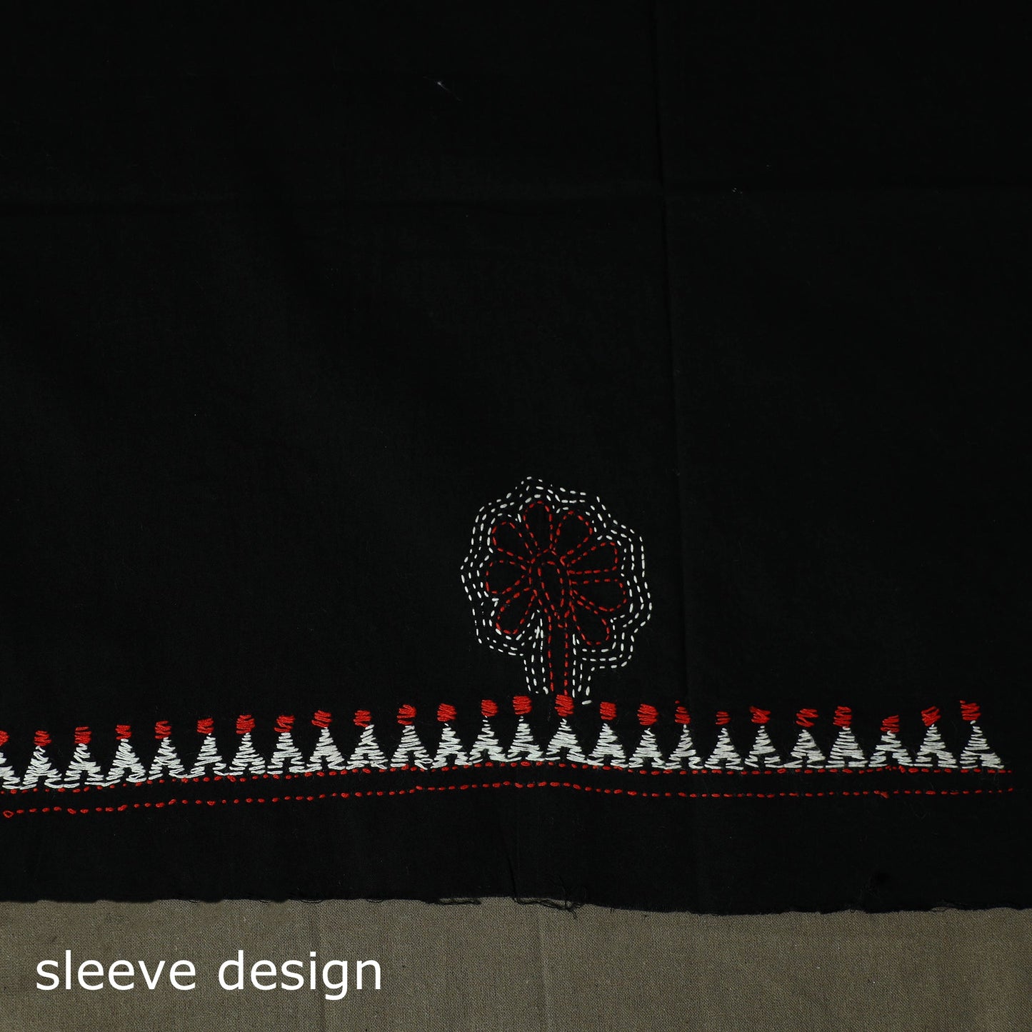 Bengal kantha hand embroidered cotton unstitched kurta