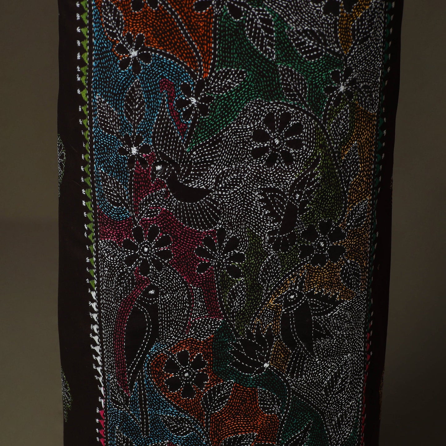 Bengal kantha hand embroidered cotton unstitched kurta