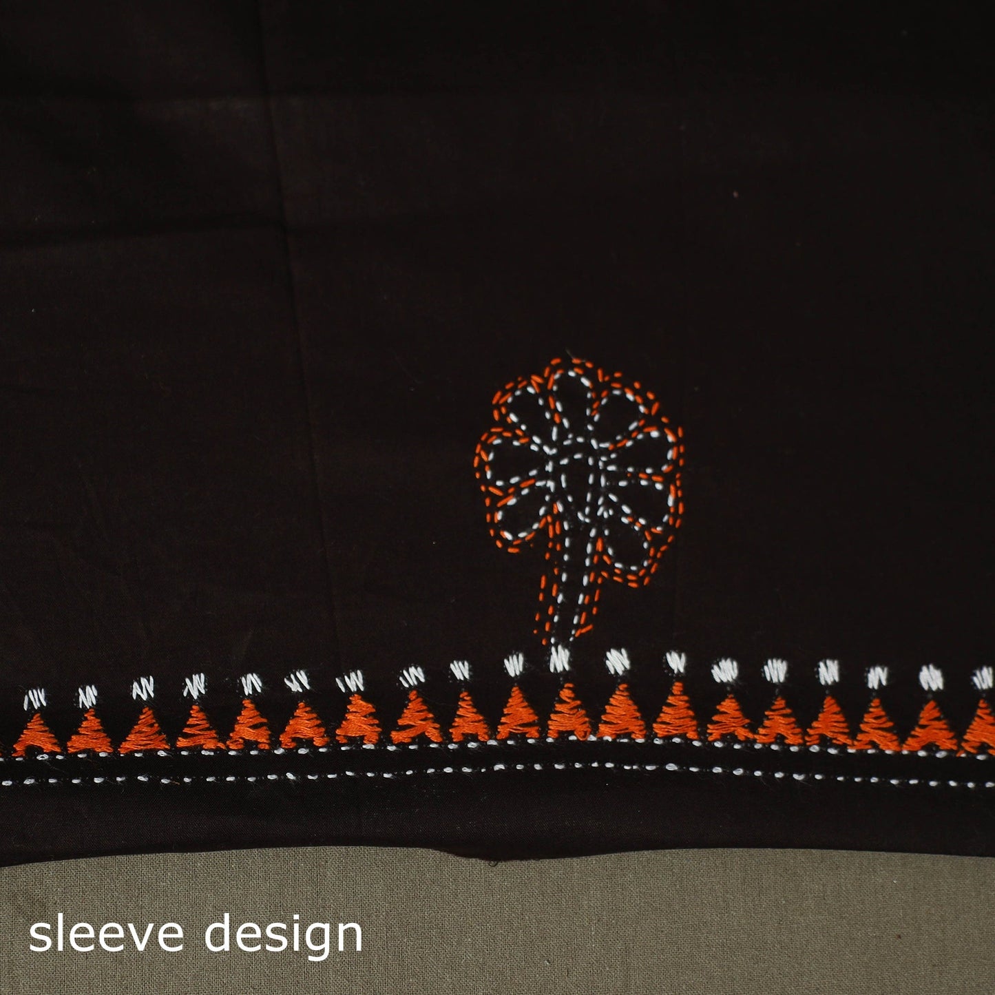 Bengal kantha hand embroidered cotton unstitched kurta
