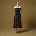 Black - bengal kantha hand embroidered unstitched kurta