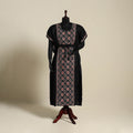 Black Bengal Kantha Hand Embroidery Cotton Kaftan (Long) 