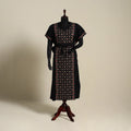 Black Bengal Kantha Hand Embroidery Cotton Kaftan (Long) 