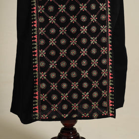 Black Bengal Kantha Hand Embroidery Cotton Kaftan (Long) 