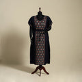 Black Bengal Kantha Hand Embroidery Cotton Kaftan (Long) 