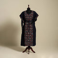 Black Bengal Kantha Hand Embroidery Cotton Kaftan (Long) 