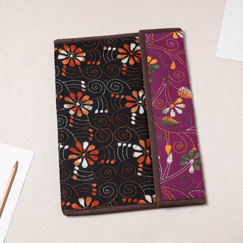 Black Bengal Kantha Work Handcrafted File Folder 