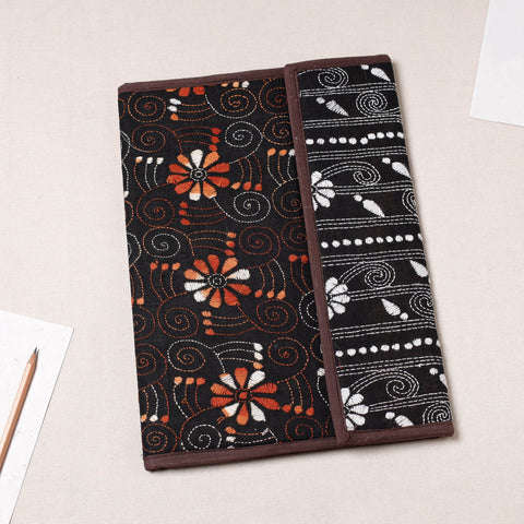 Black Bengal Kantha Work Handcrafted File Folder 