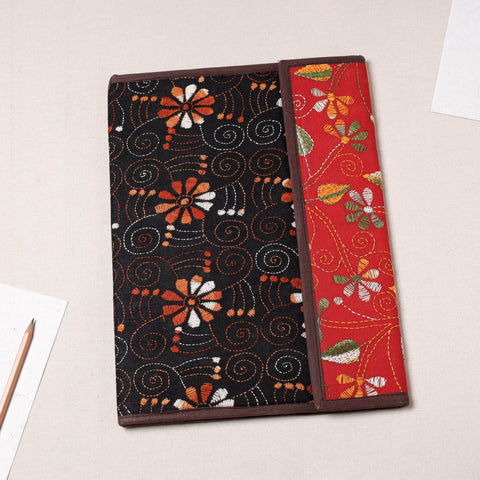 Black Bengal Kantha Work Handcrafted File Folder 