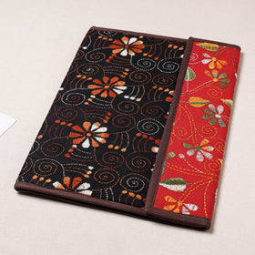 Black Bengal Kantha Work Handcrafted File Folder 