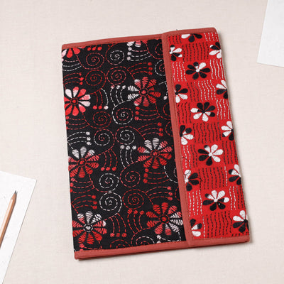 Black Bengal Kantha Work Handcrafted File Folder 