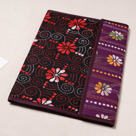 Black Bengal Kantha Work Handcrafted File Folder 