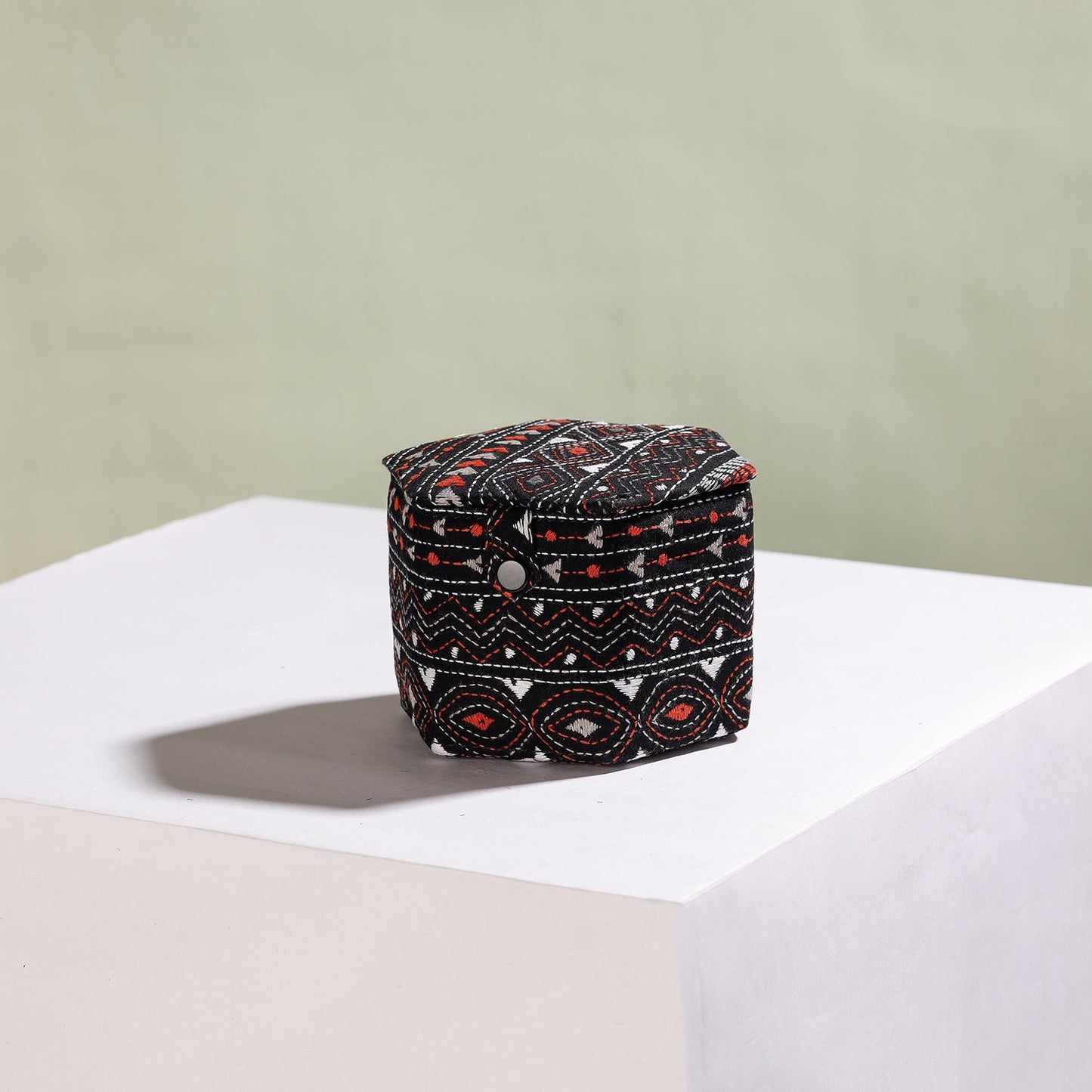  Bengal Kantha Work Handcrafted Hexagon Jewelry Box (Set of 3) 