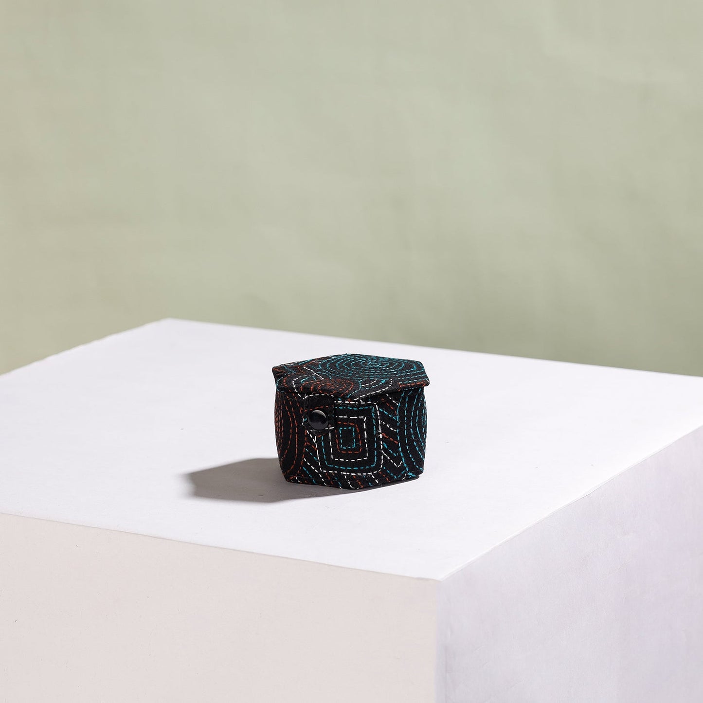  Bengal Kantha Work Handcrafted Hexagon Jewelry Box (Set of 3) 