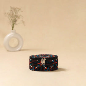 Bengal kantha work handcrafted oval jewellery box