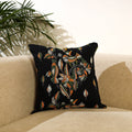 Buy Black Bengal Kantha Work Reversible Silk Cushion Cover