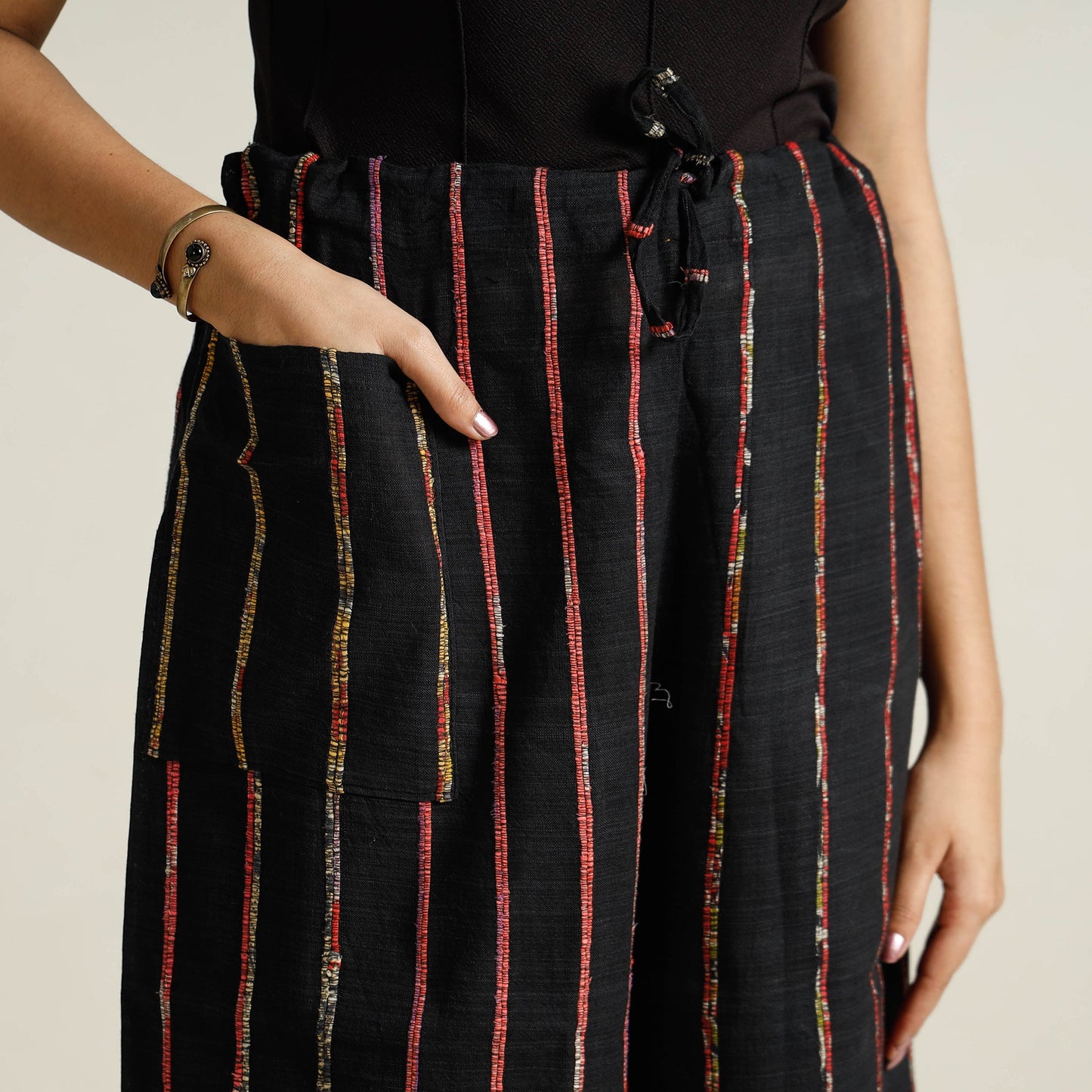 Bengal Khesh Weaving Cotton Kantha Embroidery Palazzo