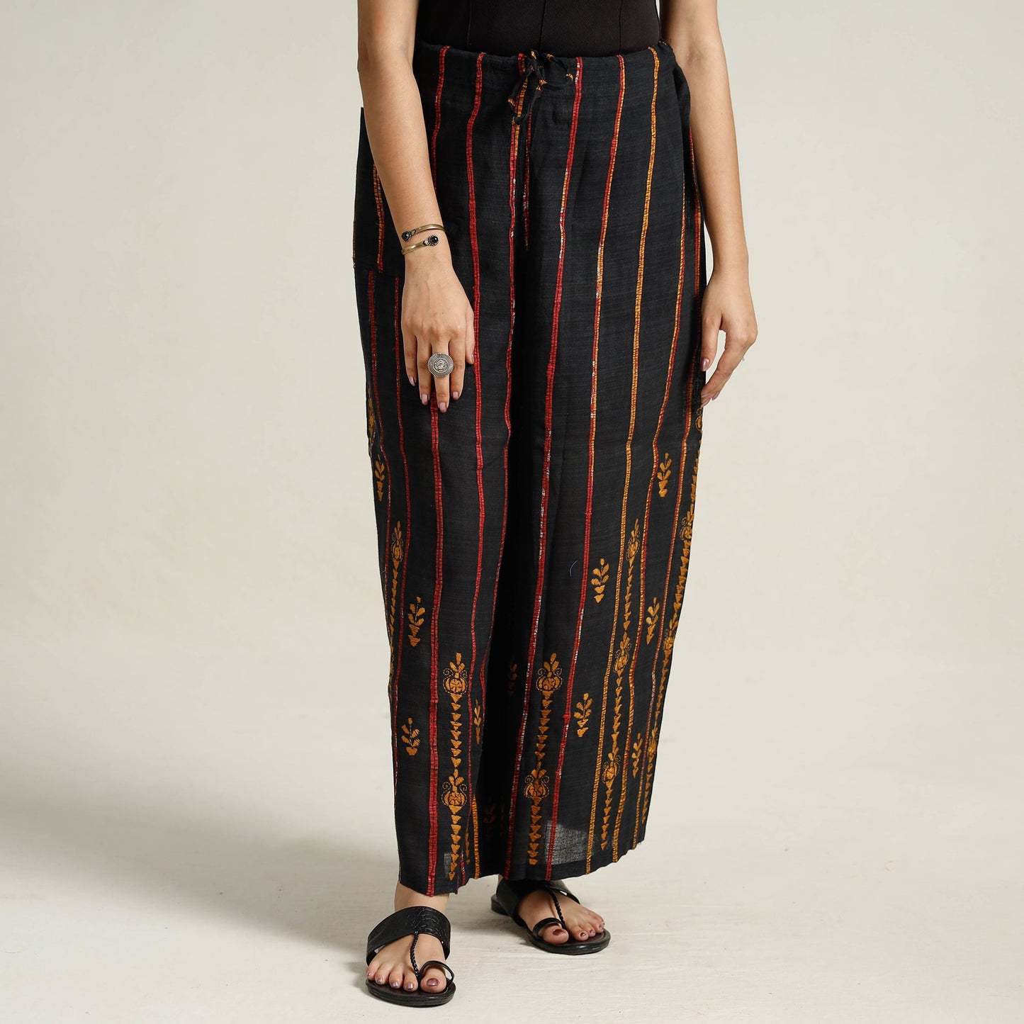   Bengal Khesh Weaving Kantha Embroidery Cotton Palazzo 16 