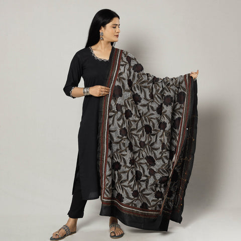  Bengal Nakshi Kantha Tussar Silk Handloom Dupatta 