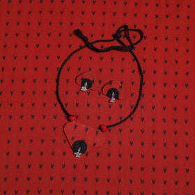 Black - bengali tant saree with matching jewellery & blouse