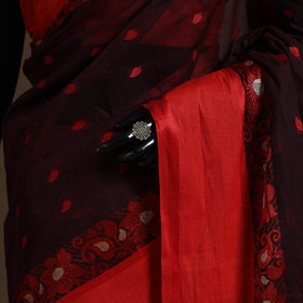Black Bengali Tant Saree with Matching Jewellery & Blouse