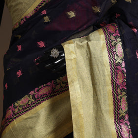 Black - bengali tant saree with matching jewellery & blouse