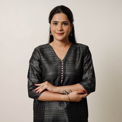 Buy Pure Desi Tussar Silk Long Kurta for Women