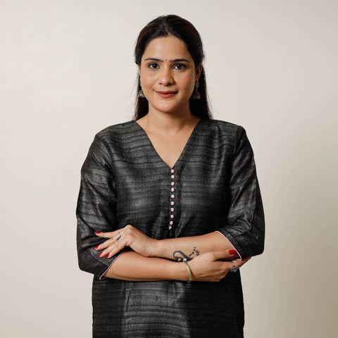 Buy Pure Desi Tussar Silk Long Kurta for Women
