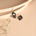  Bidri Work Pure Silver Inlay Earrings