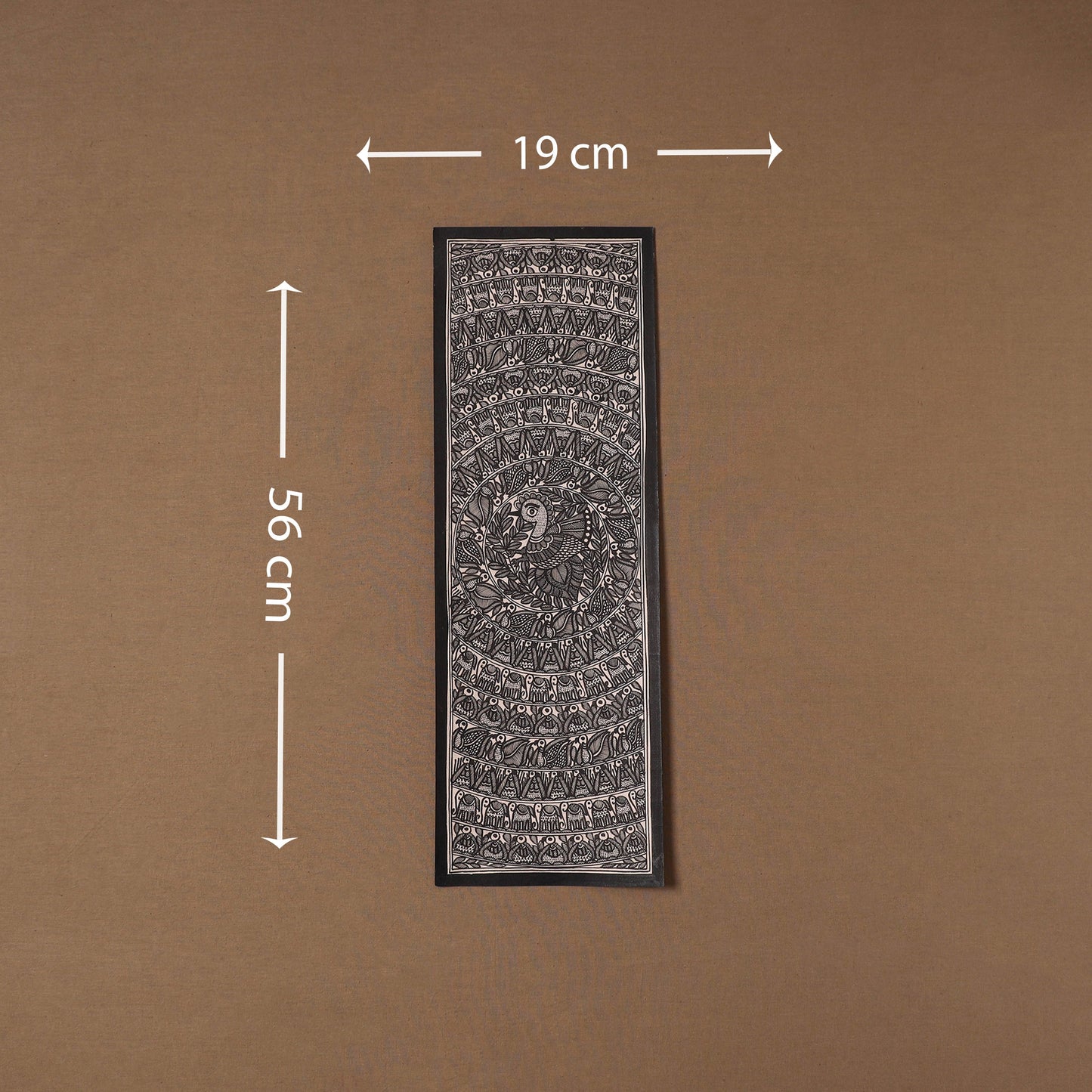 Handpainted madhubani painting by hira devi (22 x 7 in) 36