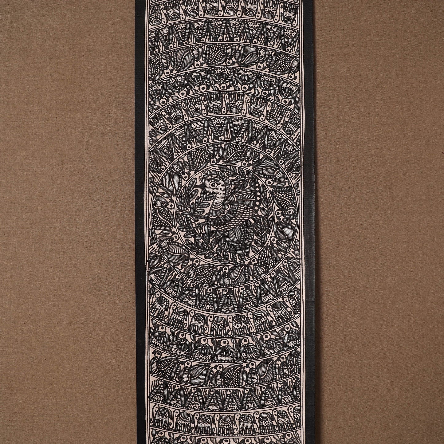 Handpainted madhubani painting by hira devi (22 x 7 in) 36