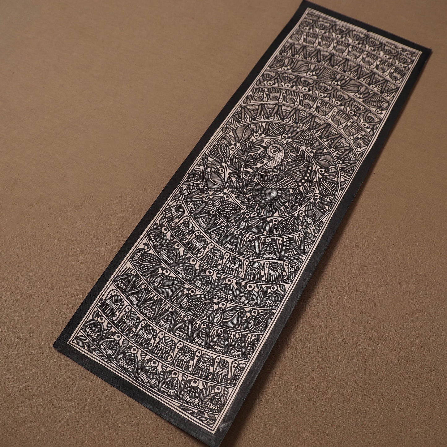 Handpainted madhubani painting by hira devi (22 x 7 in) 36